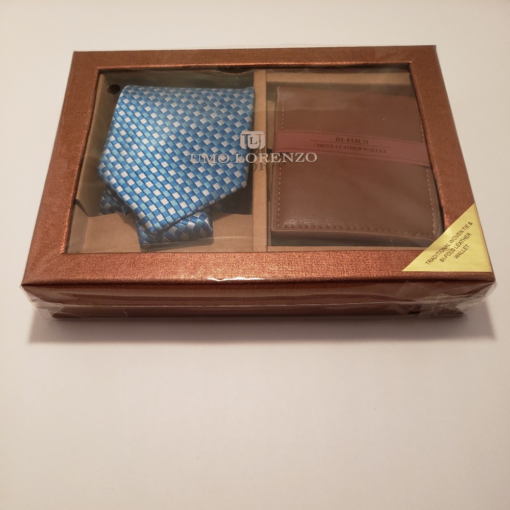 Wallet Tie Set by UMO Lorenzo  Brown wallet